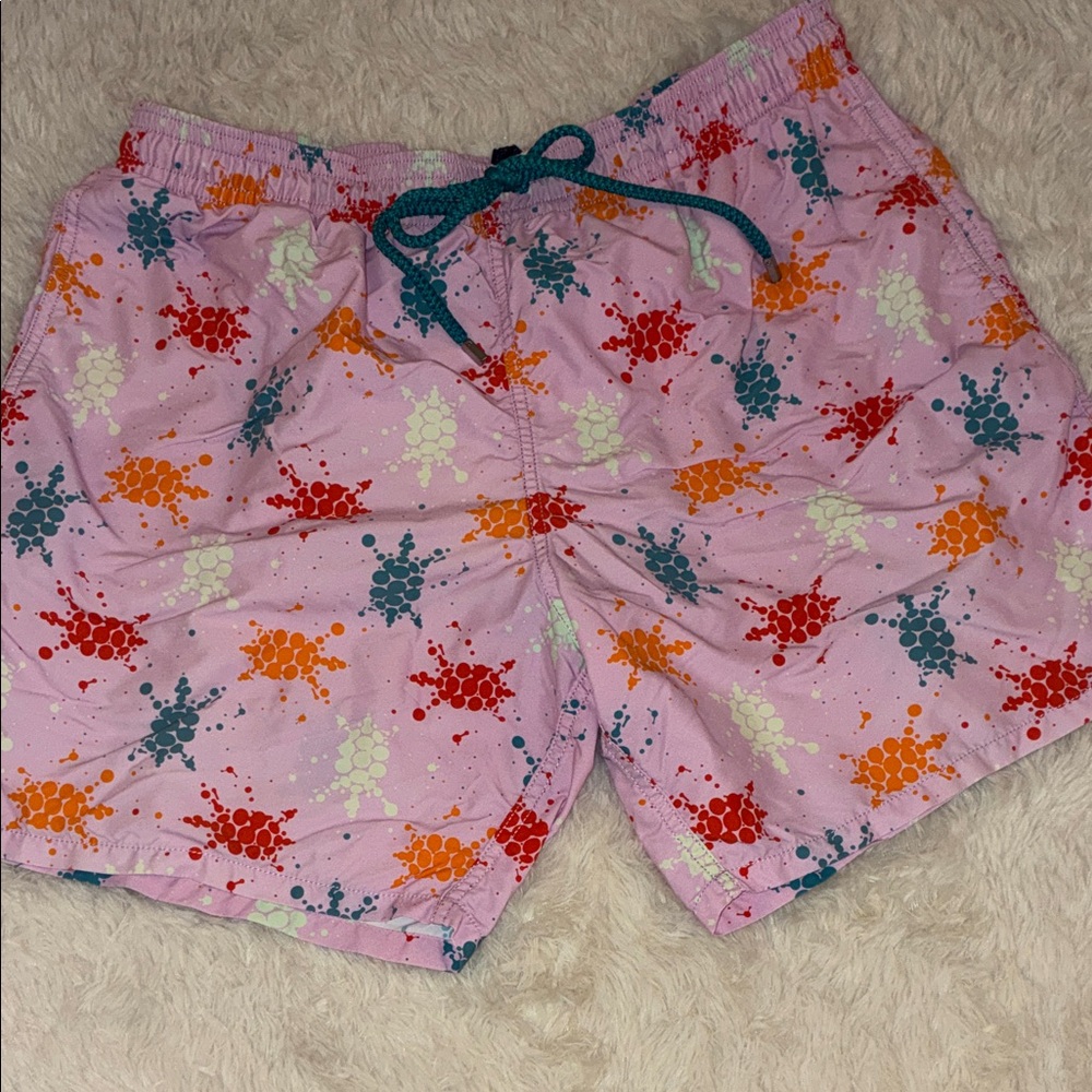 VILEBREQUIN Pink Turtle Print Swim Shorts XXXL $99